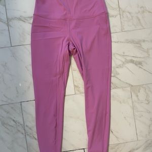 Pink/purple lululemon mid rise crop leggings, size 10